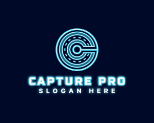 Hologram Technology Letter C logo design