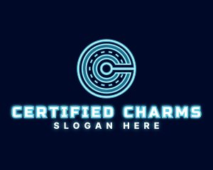 Hologram Technology Letter C logo design