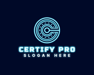 Hologram Technology Letter C logo design