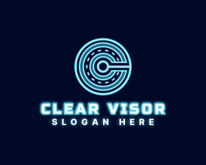 Hologram Technology Letter C logo design