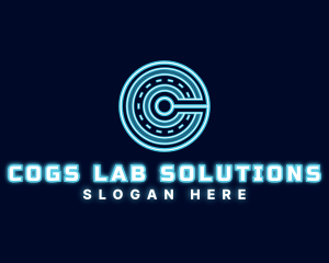 Hologram Technology Letter C logo design