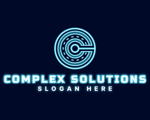 Hologram Technology Letter C logo design