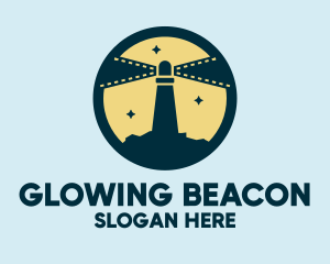 Filmstrip Lighthouse Beacon logo design