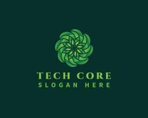 Digital Tech Flower Motion logo design