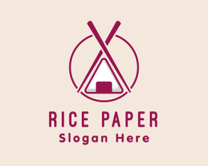 Japanese Onigiri Chopsticks logo design