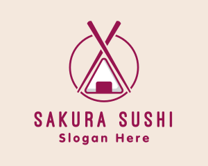 Japanese Onigiri Chopsticks logo design