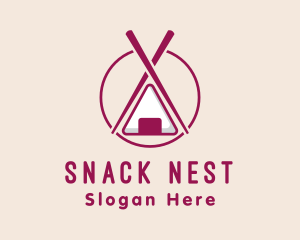 Japanese Onigiri Chopsticks logo design