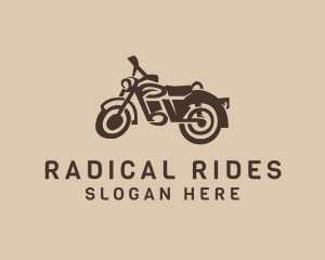 Retro Hipster Motorcycle logo design