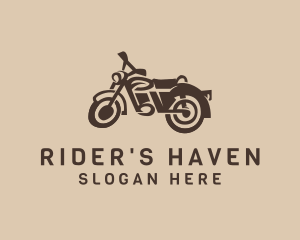 Retro Hipster Motorcycle logo design