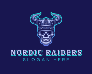 Viking Skull Warrior logo design