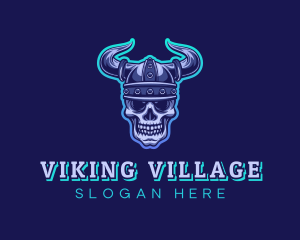 Viking Skull Warrior logo design