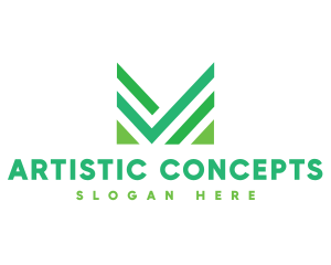 Green Abstract Letter M logo
