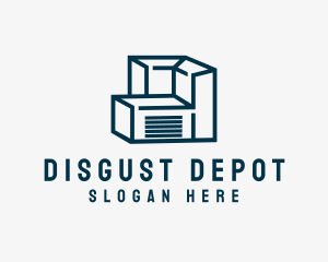 Cargo Container Storage Warehouse logo design