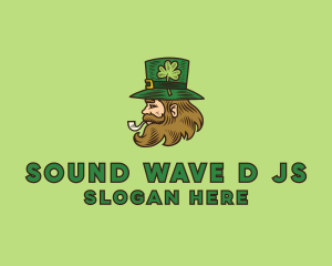 Irish Leprechaun Smoking Logo