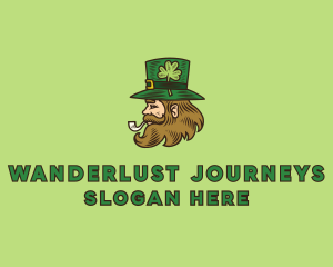 Irish Leprechaun Smoking Logo