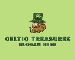 Irish Leprechaun Smoking logo