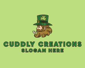 Irish Leprechaun Smoking logo design