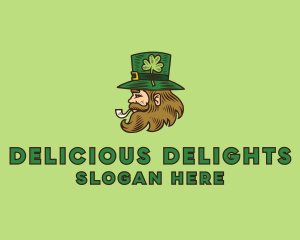 Irish Leprechaun Smoking logo design