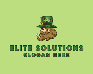 Irish Leprechaun Smoking logo design