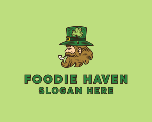 Irish Leprechaun Smoking logo design