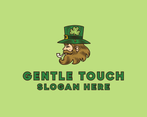 Irish Leprechaun Smoking logo design