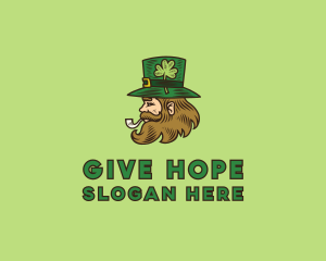 Irish Leprechaun Smoking logo design