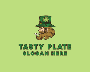 Irish Leprechaun Smoking logo design