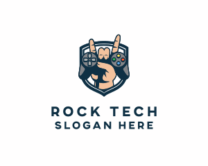 Rock Hand Game Controller logo design