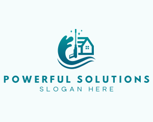 Pressure Washing Home Cleaning logo design