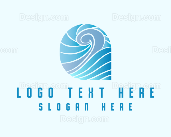 Blue Ocean Waves Logo