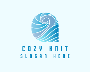 Blue Ocean Waves Logo