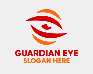 Red Fierce Eye logo design