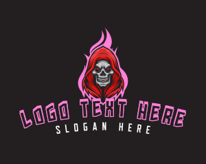 Skull Gamer Flame Logo