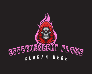 Skull Gamer Flame logo design