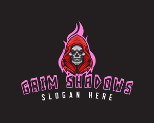 Skull Gamer Flame logo design