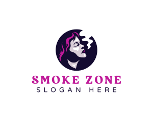 Cigar Woman Smoking logo design