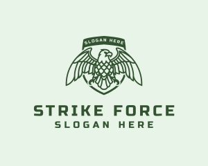 Military Eagle Shield logo design