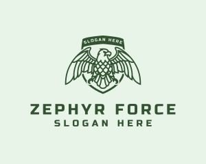 Military Eagle Shield logo design