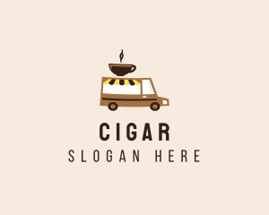 Coffee Cart Delivery Truck logo design