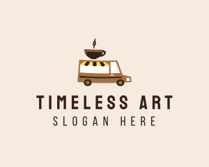 Coffee Cart Delivery Truck logo design