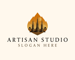 Thai Temple Landmark logo design