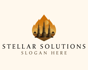 Thai Temple Landmark logo design