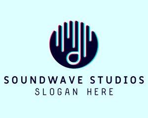 Soundwave Music Note  logo design