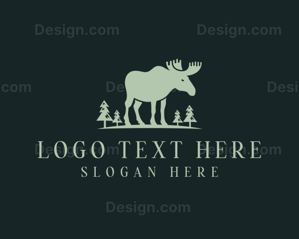 Wild Moose Elk Wildlife Logo