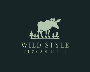 Wild Moose Elk Wildlife  logo design