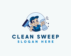 Janitor Cleaning Sanitation logo