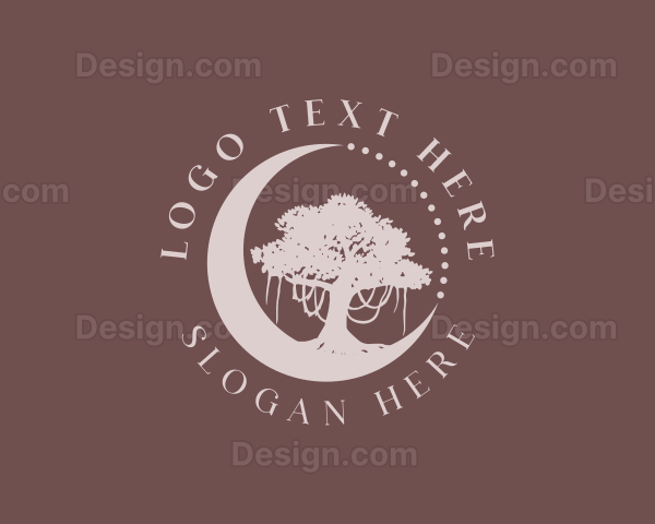 Moon Oak Tree Logo