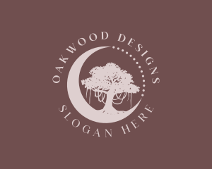 Moon Oak Tree logo design