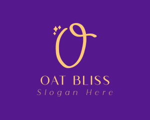 Gold Sparkle Letter O logo design