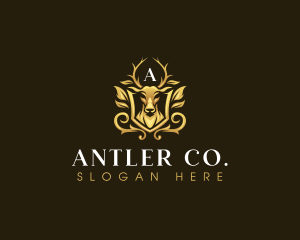 Elegant Antler Deer logo design